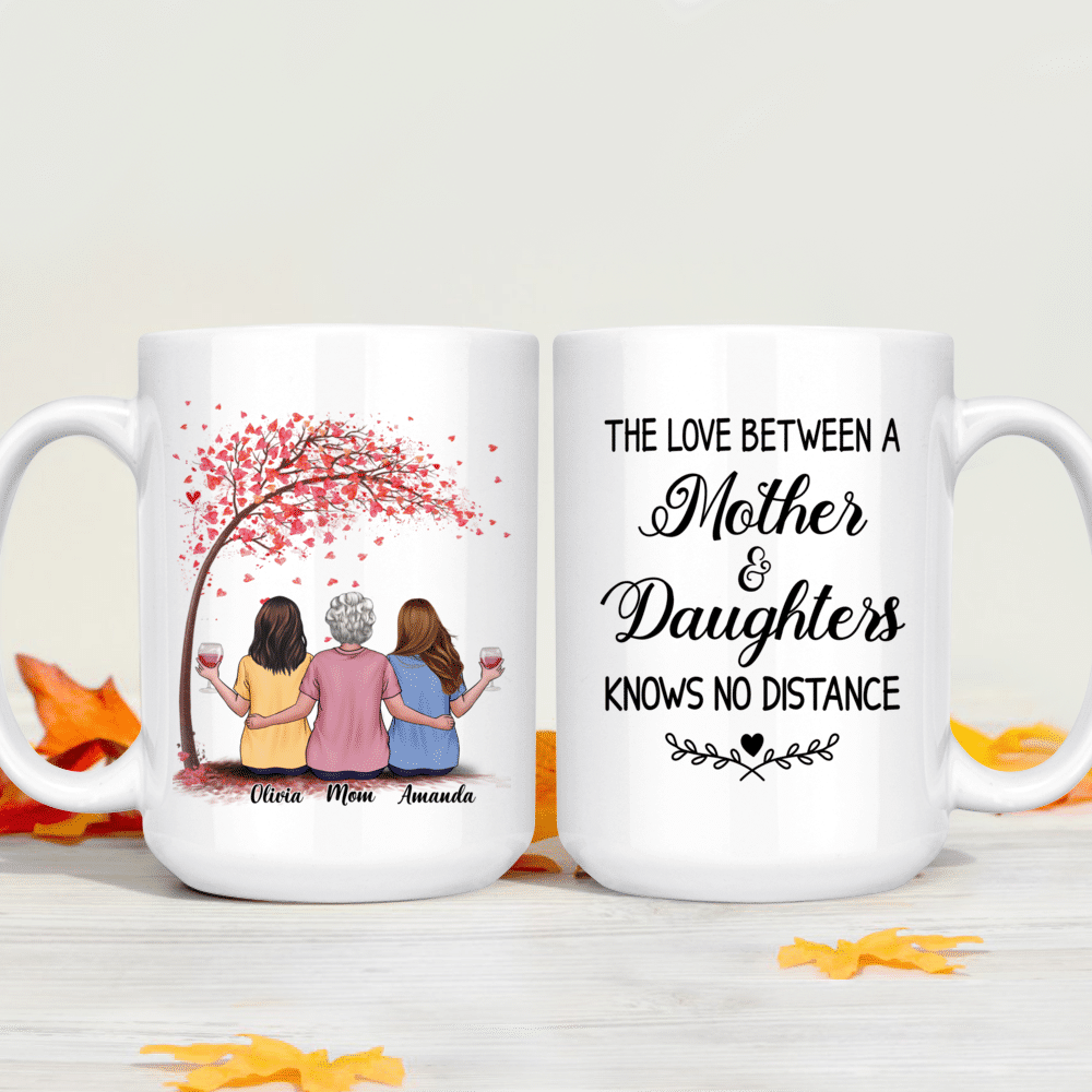 Love Knows No Distance Personalized Mom Coffee Mug - White