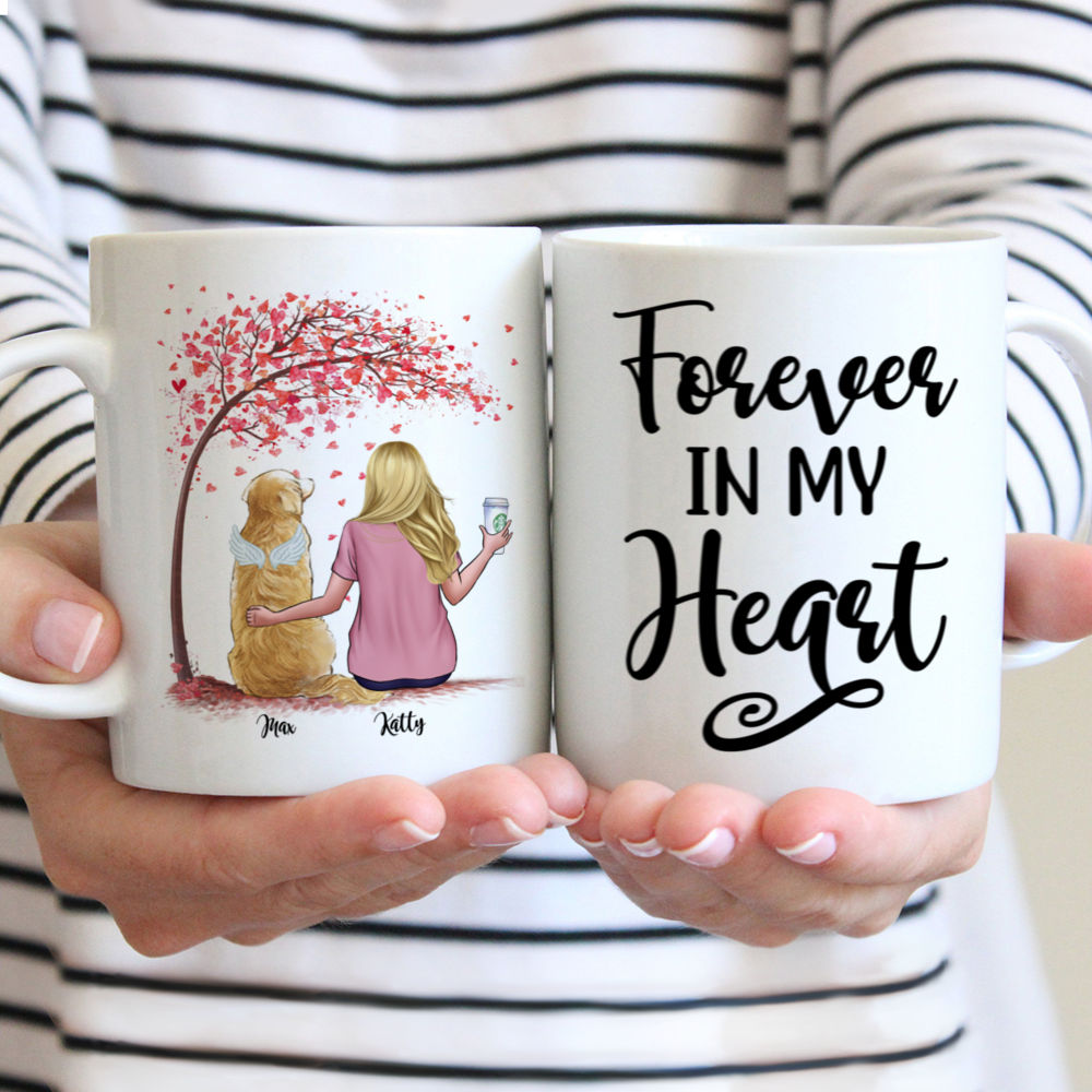 Personalized Mug - Girl and Dogs - Forever In My Heart (3659)