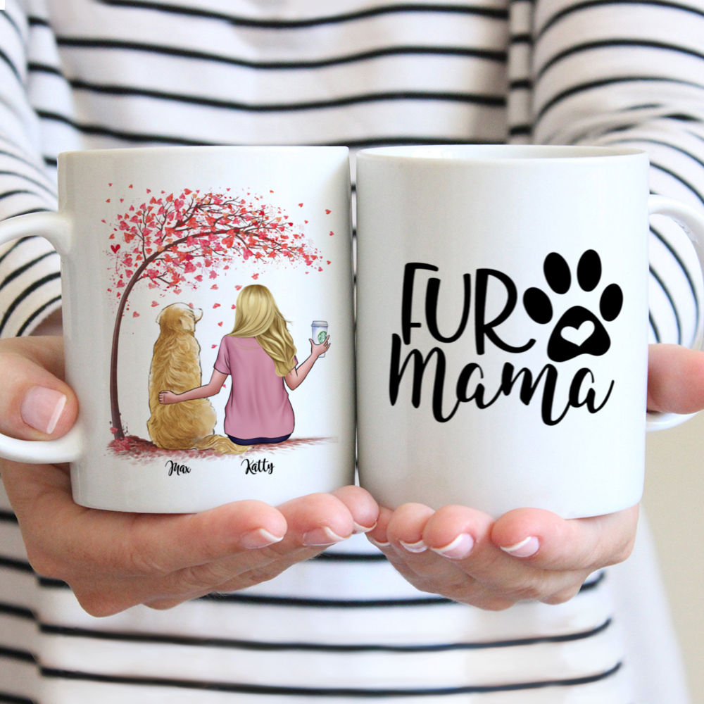 Personalized Mug - Girl and Dogs - Fur Mama (3659)