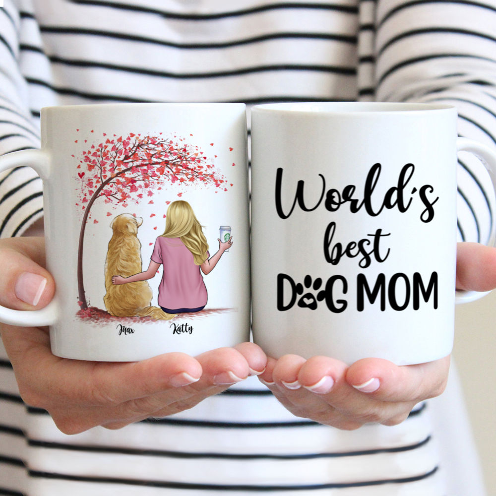 Personalized Mug - Girl and Dogs - World's Best Dog Mom (3659)