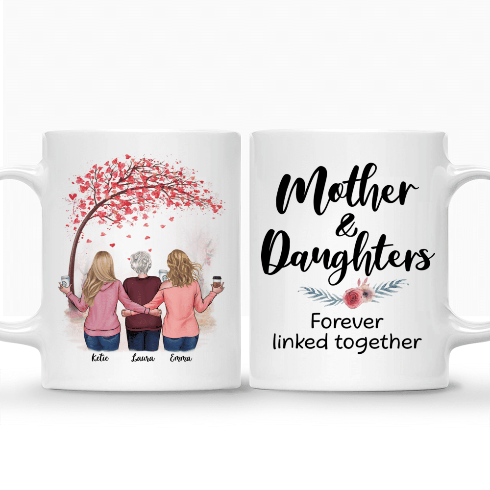 Personalized Mug - Mother & Daughter Forever Linked Together - Love 2_3