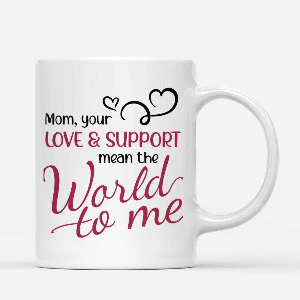 Personalized Mug - Mother & Daughters - Mom, Your Love & Support Mean The World To Me (Love Tree)_2