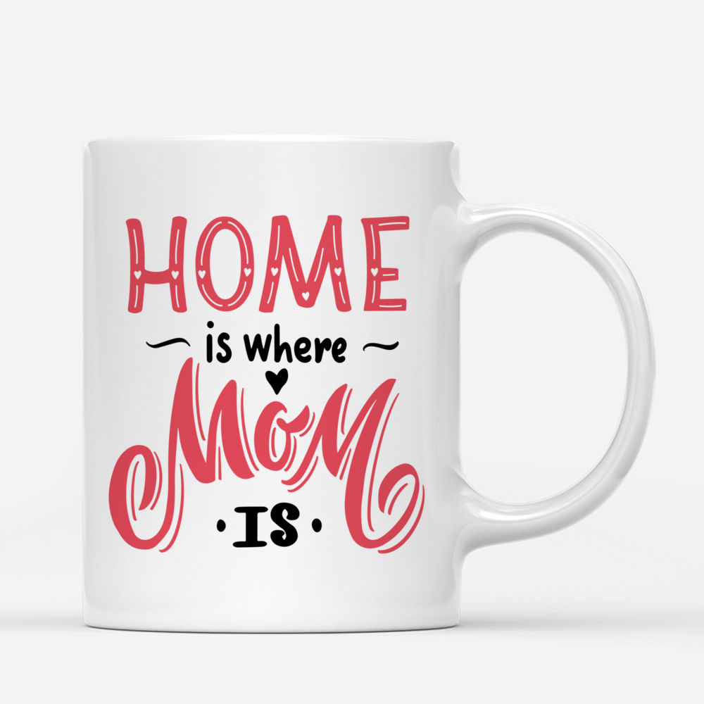 Mother & Daughters - Home Is Where Mom Is (Pink) (3605) - Personalized Mug_2