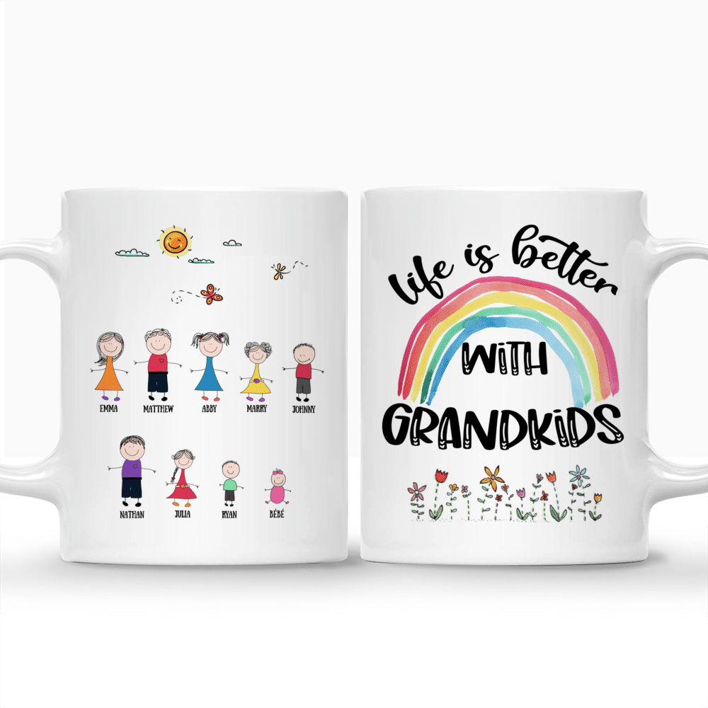 Personalized Mug - Up to 9 Kids - Life Is Better With GrandKids_3