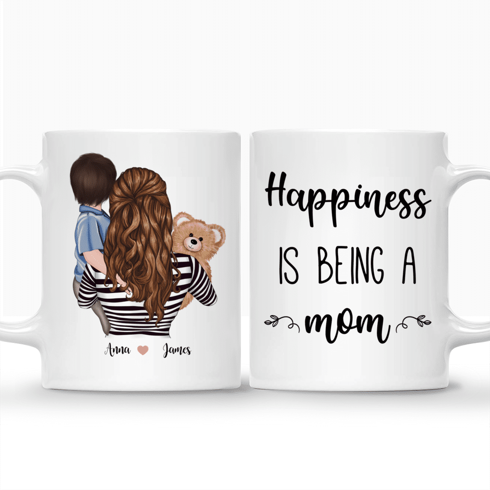 Family - Mother & Kid - Happiness Is Being A Mom - Personalized Mug_3