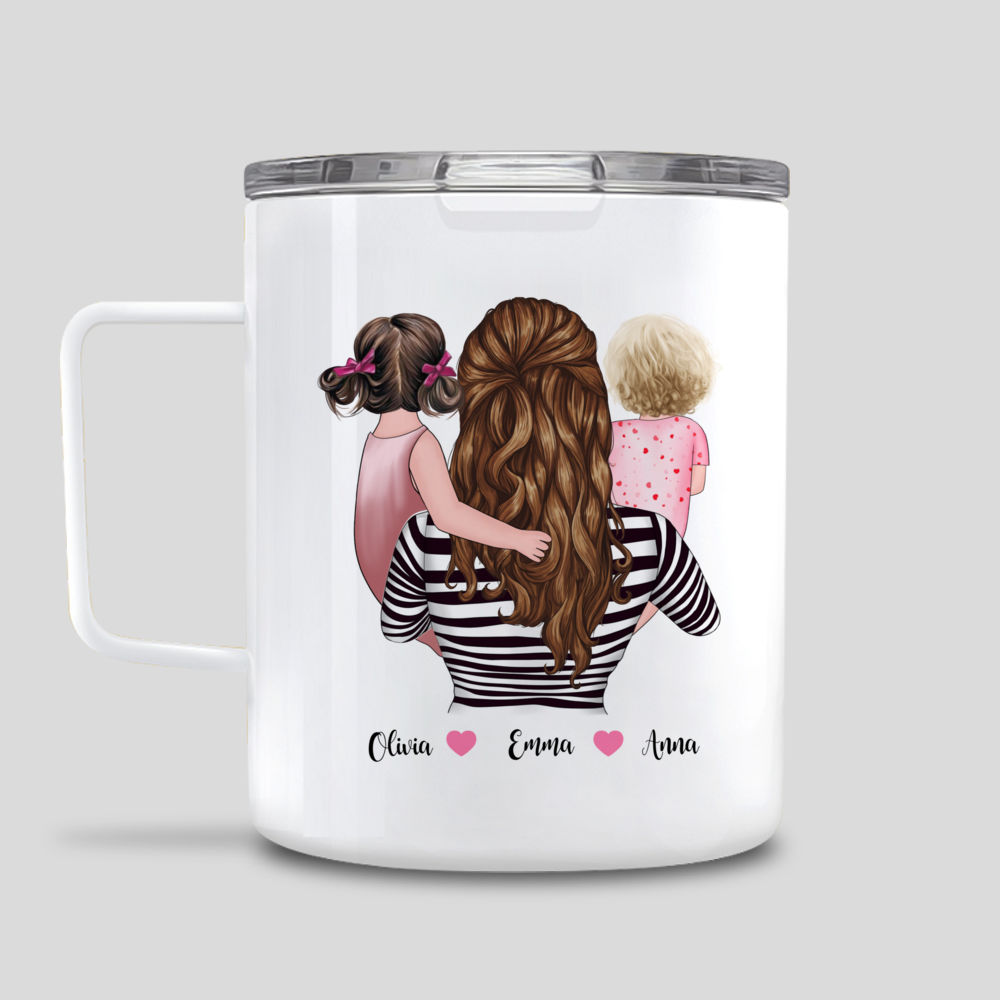 Personalized Family Mug - Mother & Kids Happiness Is Being A Mom