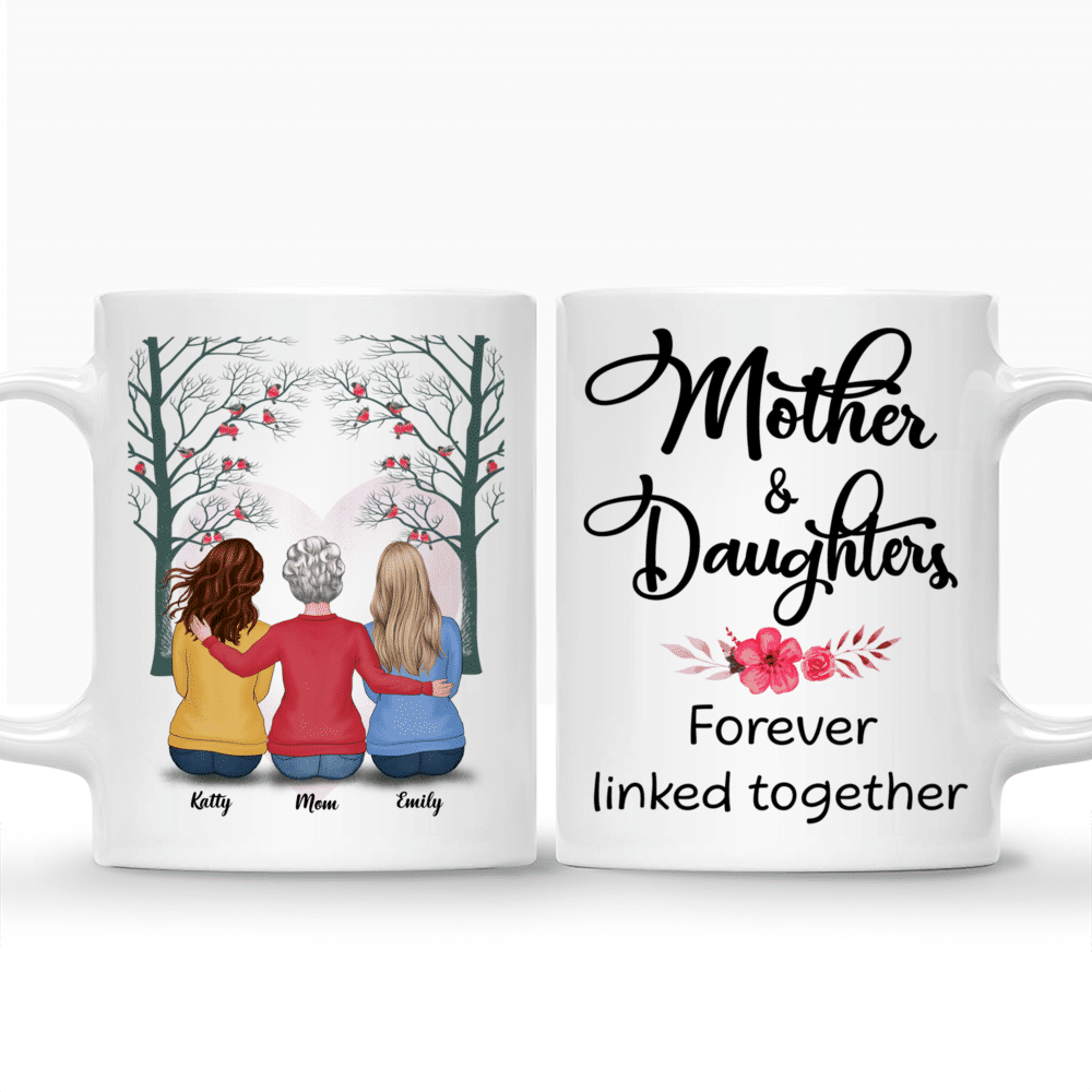 Personalized Mug - Mother's Day - Mother & Daughters Forever Linked Together_3