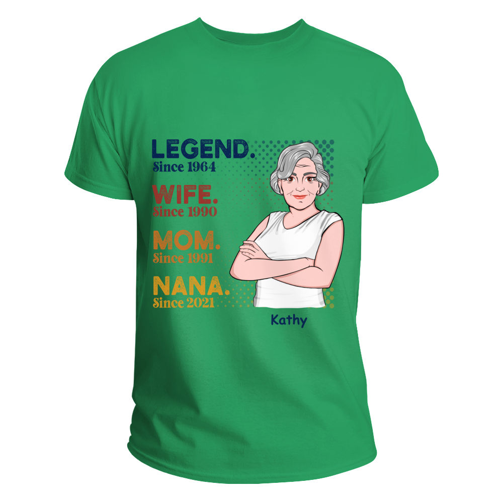 Mothersday T Shirt - The Legend Old Woman - Personalized Shirt_1