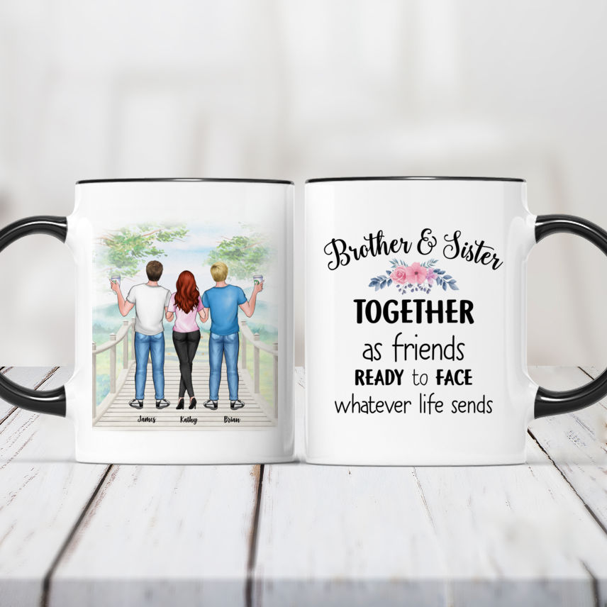 Personalized Bro & Sis Mug - Brother and Sister, Together as Friends