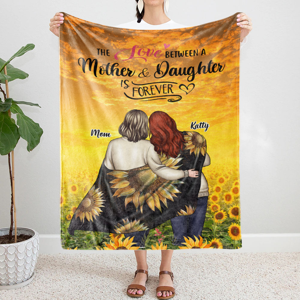 Personalized Fleece Blanket - The Love Between A Mother & Daughter Is Forever