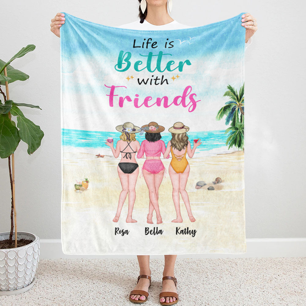 Best friends - Life Is Better With Friends (Sea) - Personalized Blanket