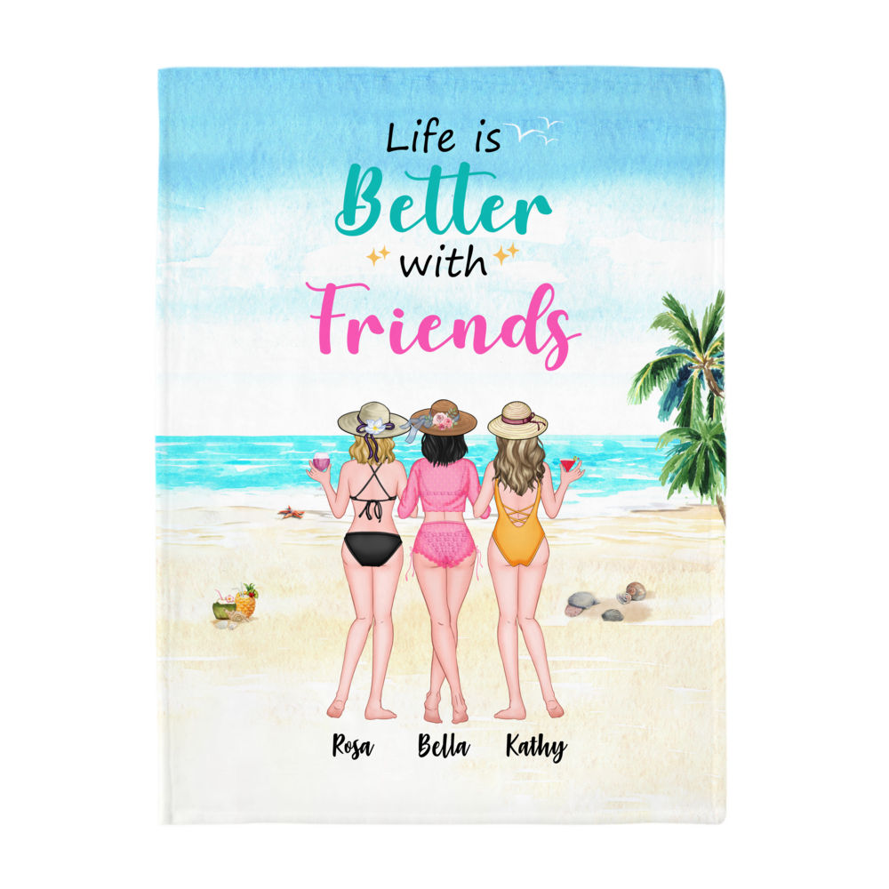 Best friends - Life Is Better With Friends (Sea) - Personalized Blanket_2