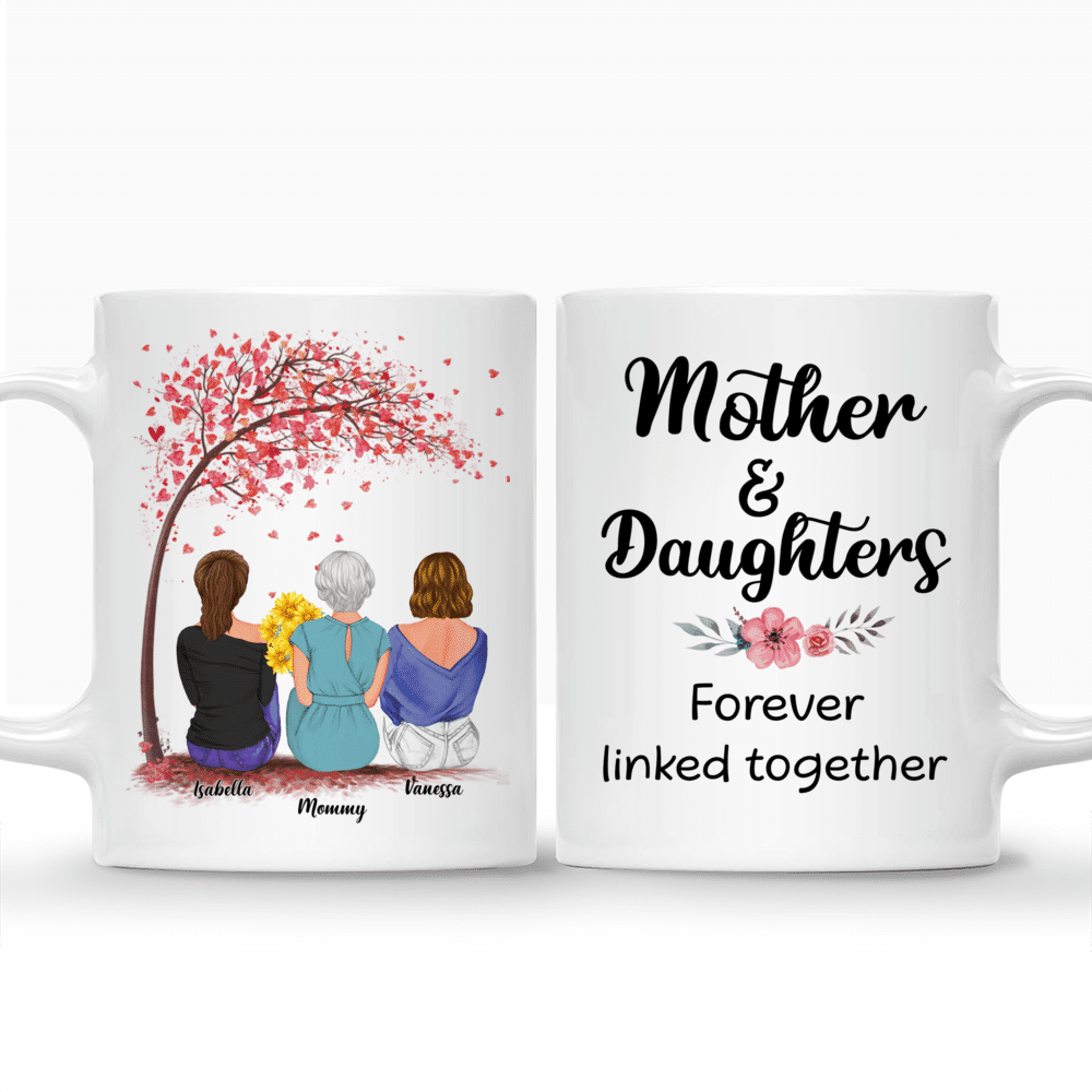 Personalized Mug - Mother's Day - Mother & Daughters Forever Linked Together 3D_2