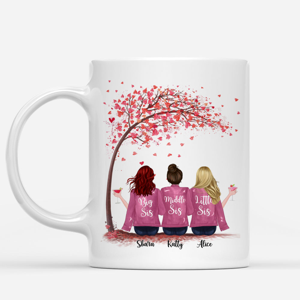Personalized Mug - Up to 6 Sisters - Sisters Are Different Flowers From The Same Garden (Love Tree)_1
