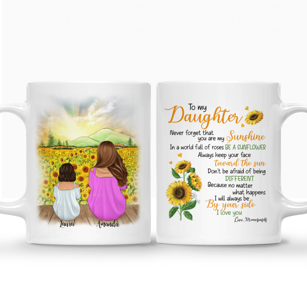 You are my sunshine, in a world full of roses - Mother & Daughter Mug_3