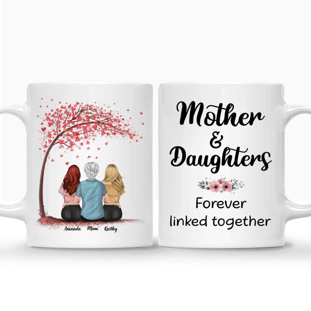 Personalized Mug - Mother & Daughter - Mother & Daughters Forever Linked Together - Love (LL)_3