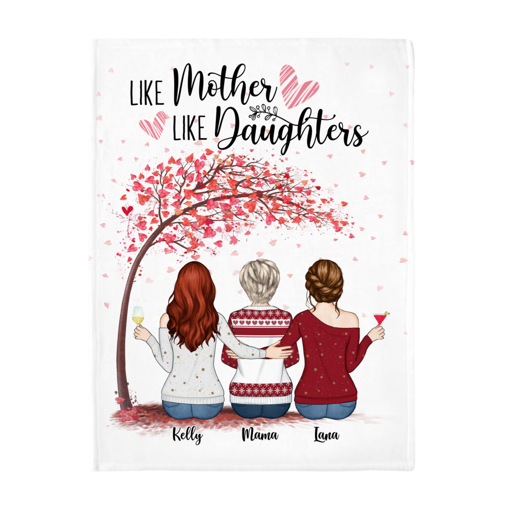 Personalized Blanket - Daughter and Mother Blanket - Like Mother Like Daughters (Black)_2