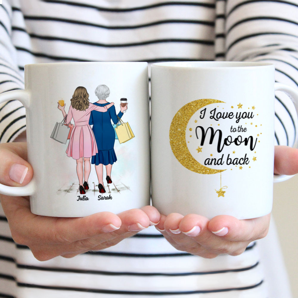 Mother Day - Shopping Time - I love you to moon and back - Personalized Mug