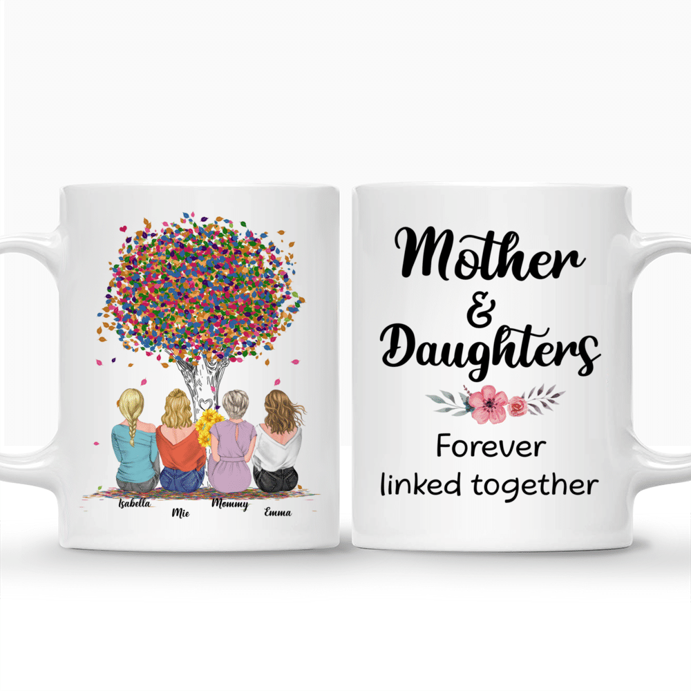 Personalized Mug - Mother & Daughter - Mother and Daughters Forever Linked Together (V1)_3