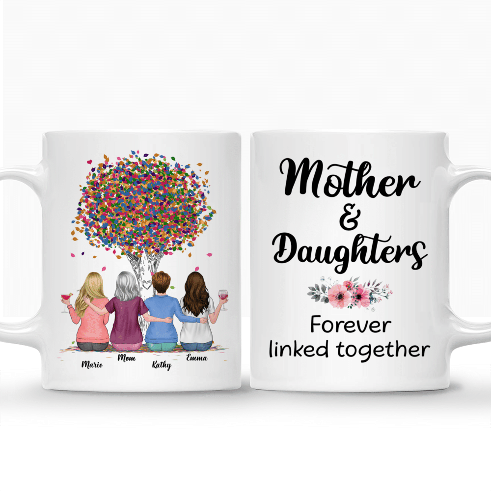 Mother & Daughters - Mother & Daughters forever linked together (3920) - Birthday Gift, Mother's Day Gift For Mom, Daughters - Personalized Mug_3