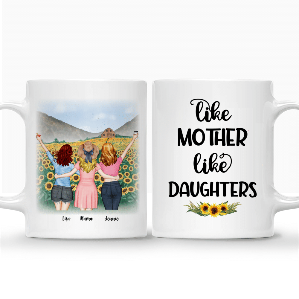 Personalized Mug - Mother & Daughters - Like Mother like Daughter (Sunflower)_3