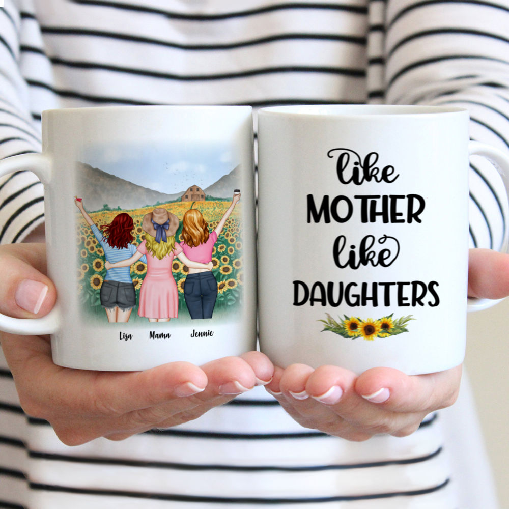 Personalized Mug - Mother & Daughters - Like Mother like Daughter (Sunflower)