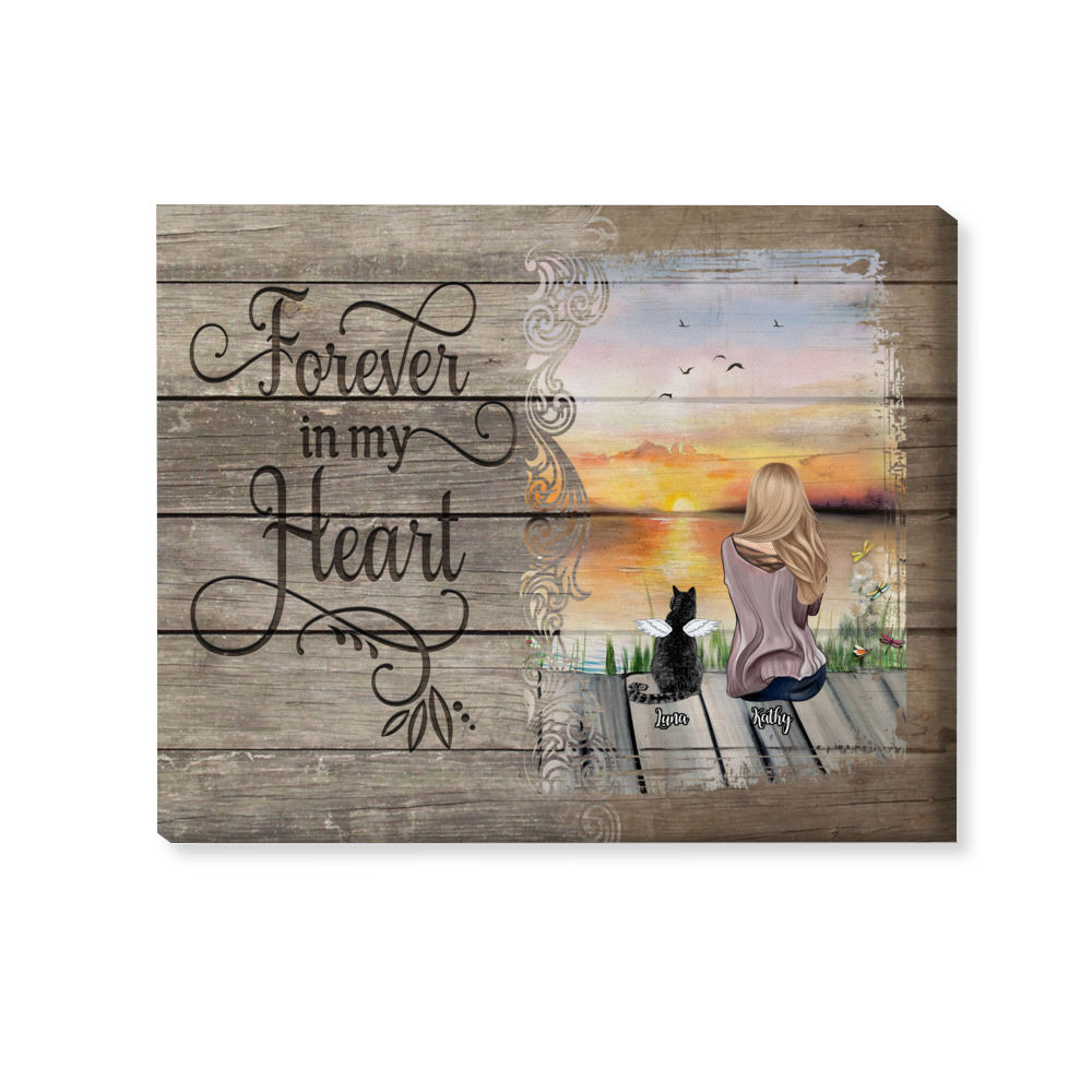 Personalized Wrapped Canvas - Memorial Canvas - Cat - Forever In My Heart