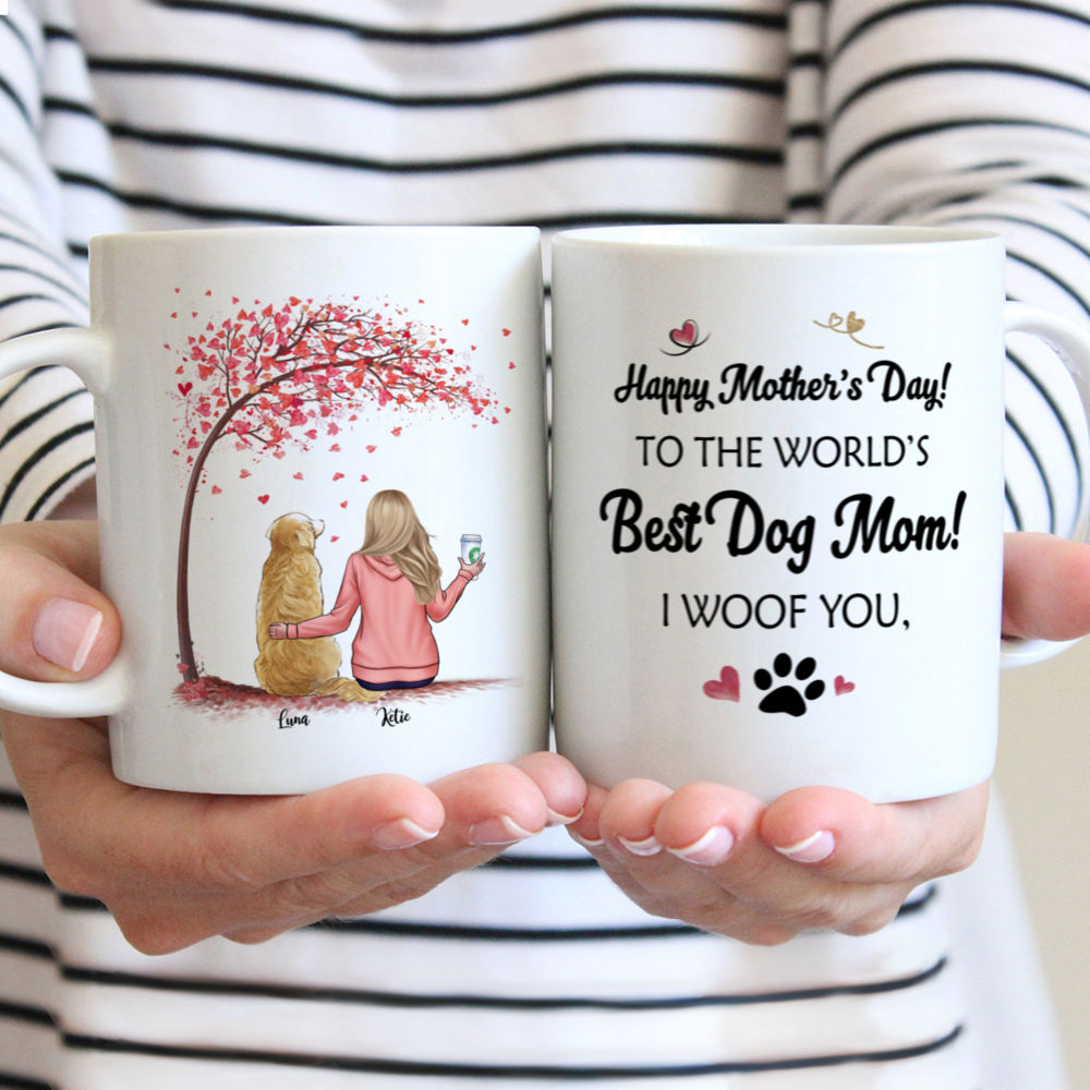 Happy Mother's Day Best Dog Mom, Personalized Accent Mugs