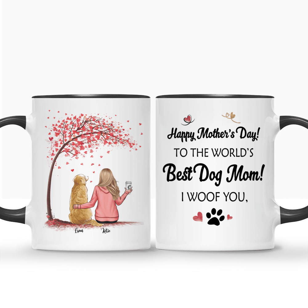 Happy Mother's Day Best Dog Mom, Personalized Accent Mugs