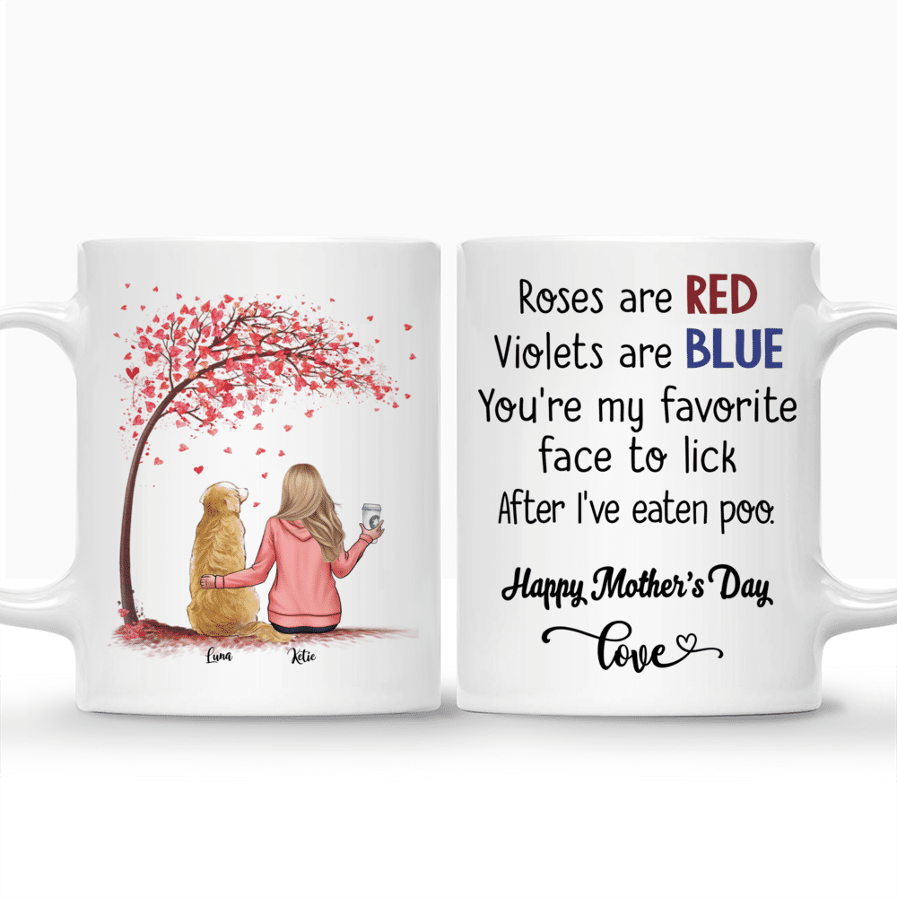 Personalized Mug - Girl and Dogs - Roses are Red. Violet a Blue - Love 2_3