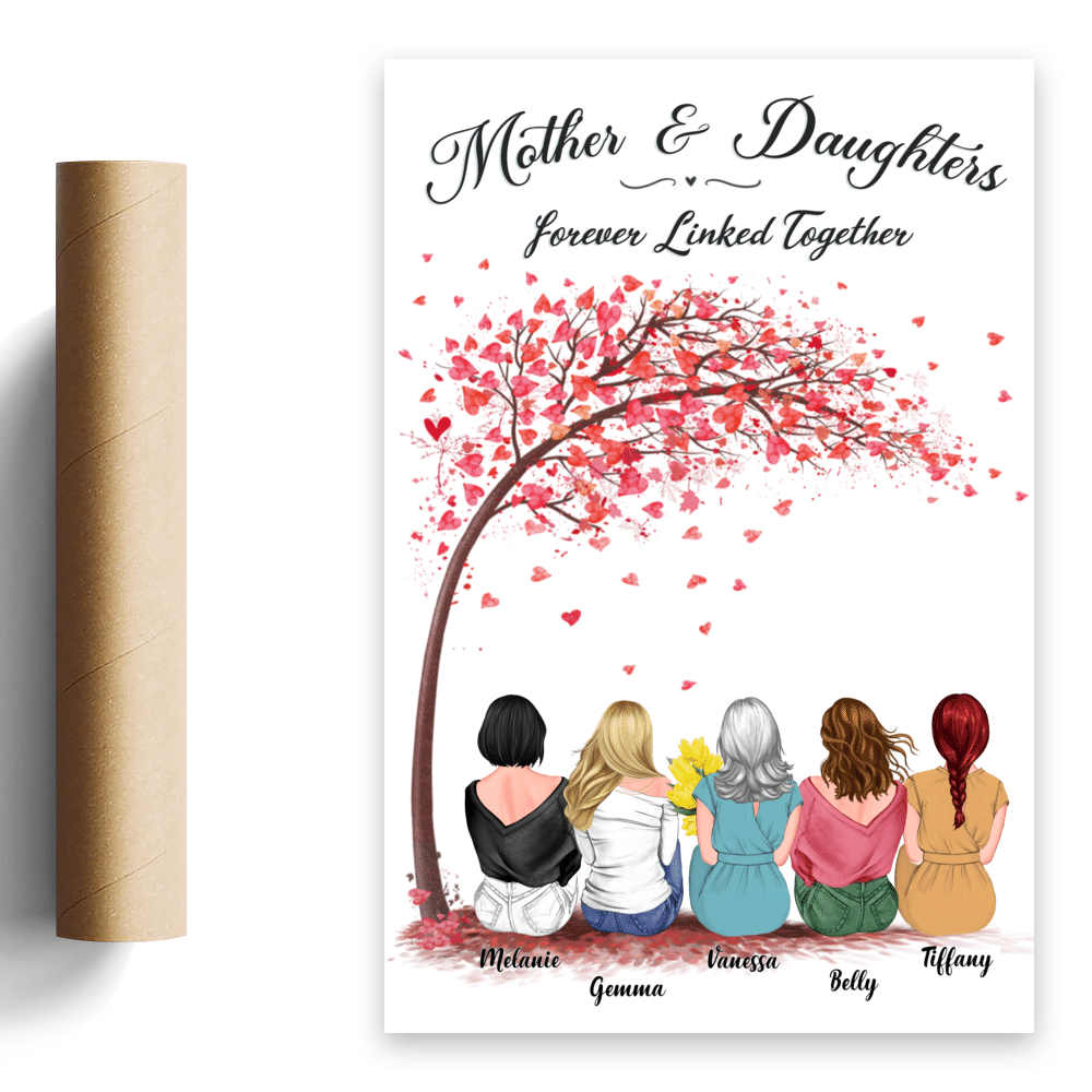 Personalized Poster - Mother's Day - Mother and Daughters forever linked together 4D_2