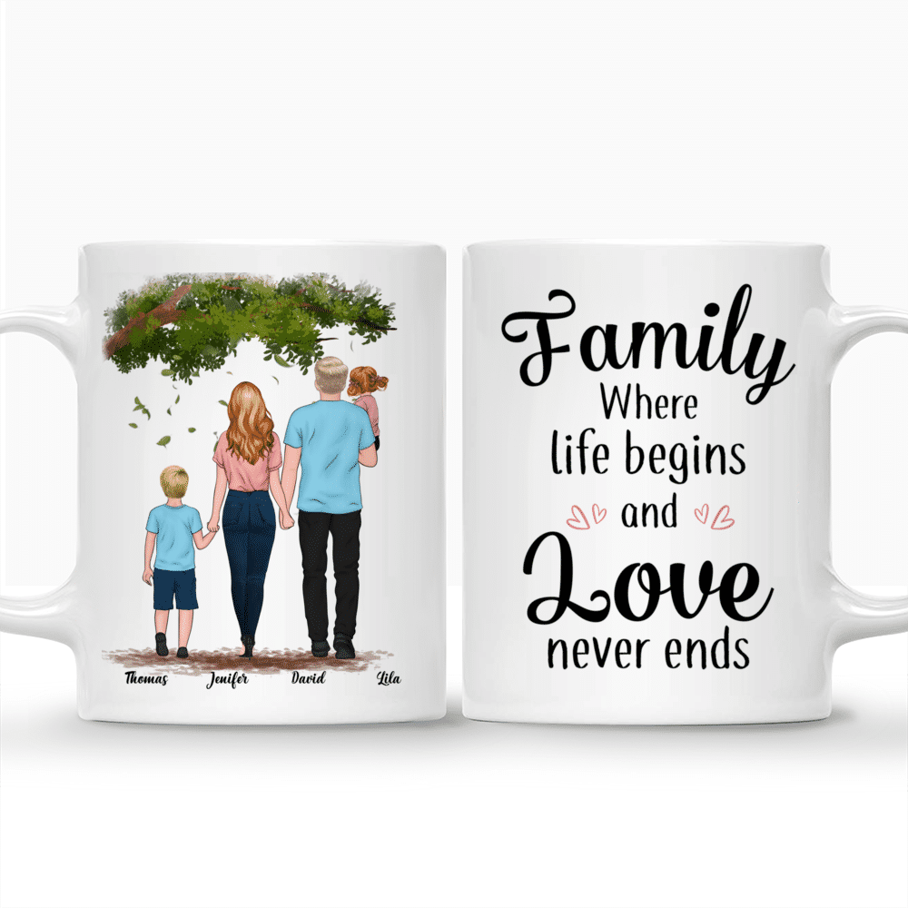Personalized Mug - Family - Family where life begins and love never ends - Gift For Family Members, Mother's Day Gifts_3