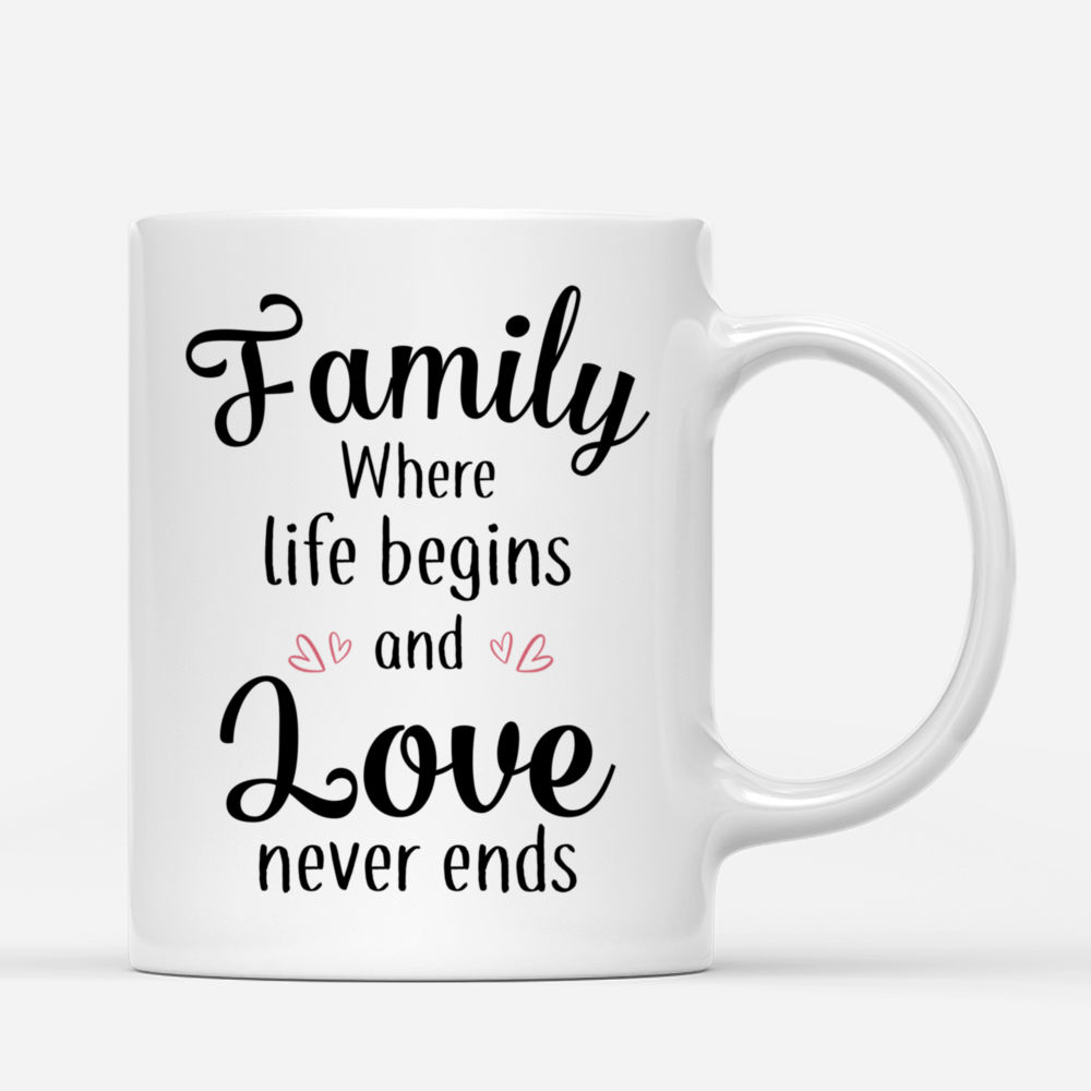 Personalized Mug - Family - Family where life begins and love never ends - Gift For Family Members, Mother's Day Gifts_2