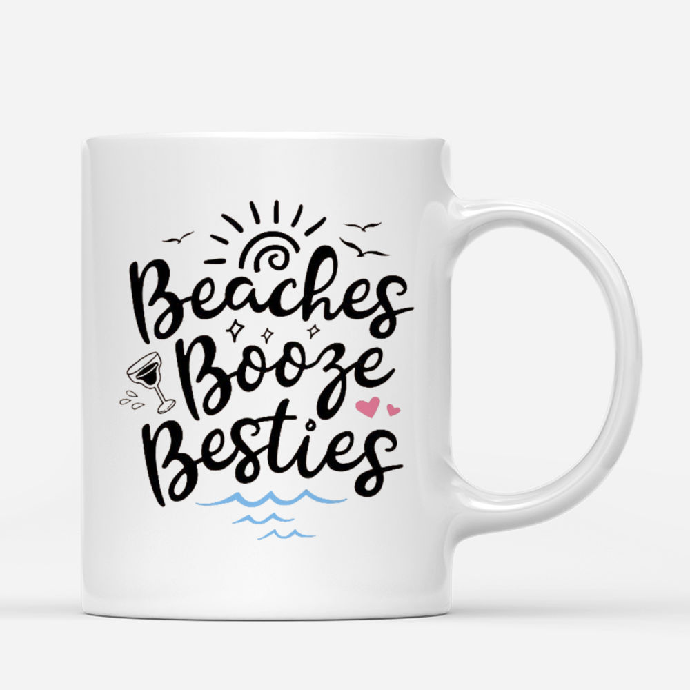 Up to 5 Girls Beaches Booze and Besties (Beach) Personalized Mug