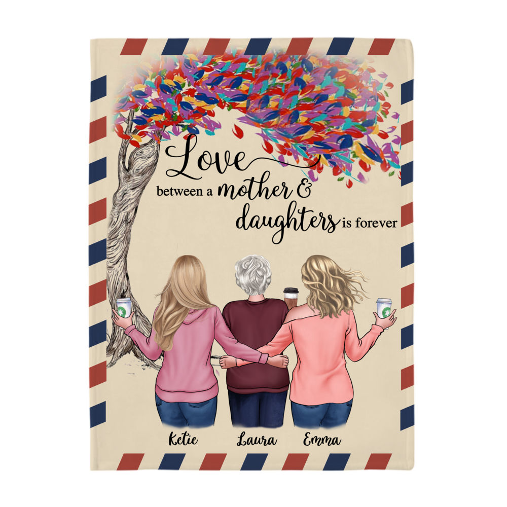 Personalized Blanket - Love between a Mother and Daughters is forever_3