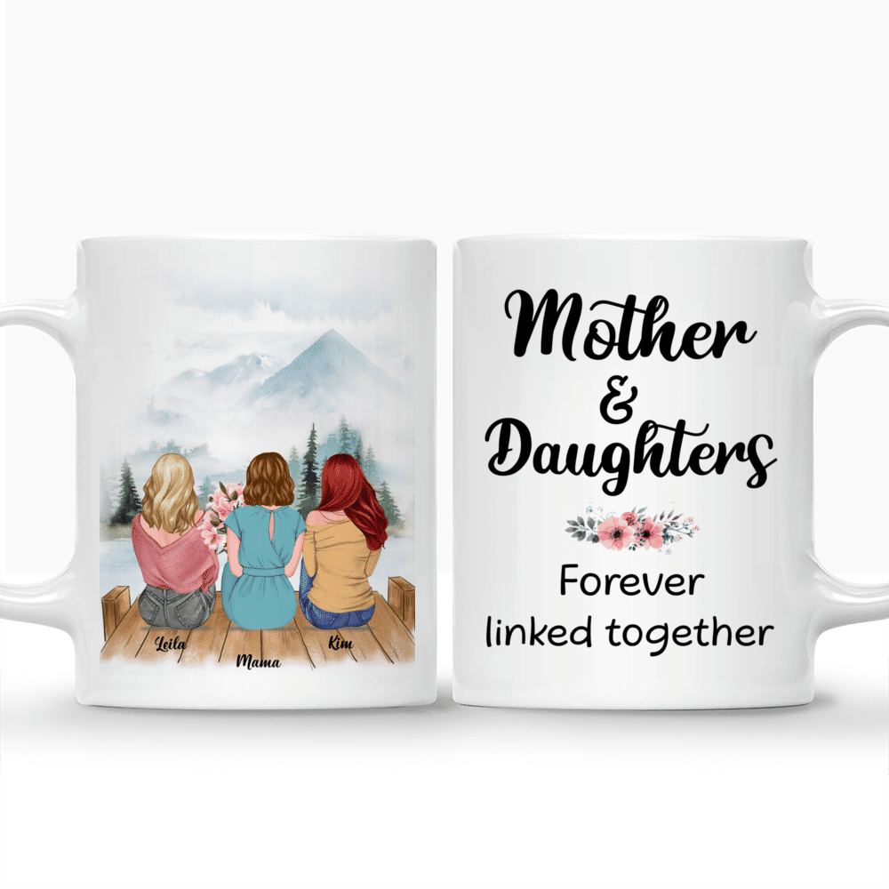 Mother & Daughter - Mother & Daughters Forever Linked Together - Romance - Personalized Mug_3