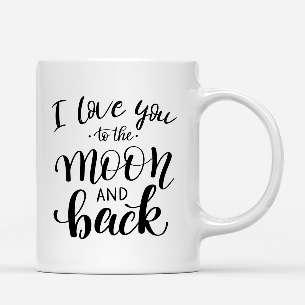 Custom Coffee Mug - Girl and Cats - I Love You To The Moon and Back_2