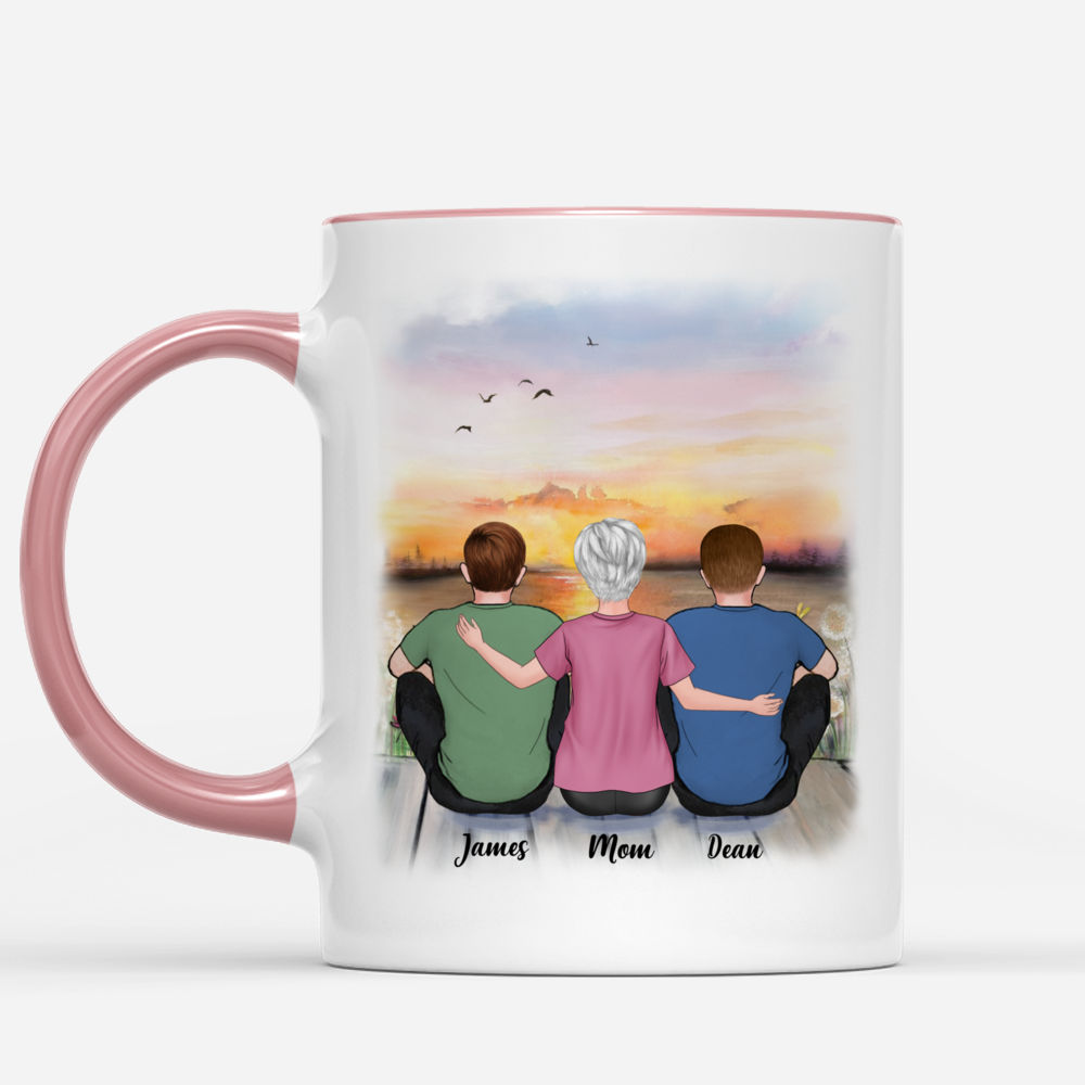 Personalized Mother & Son Mug - Mother And Sons Forever Linked Together_1