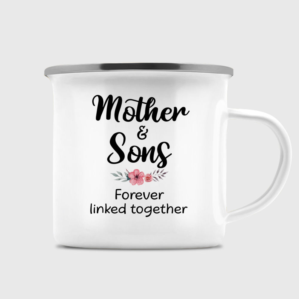 Personalized Mother & Son Mug - Mother And Sons Forever Linked