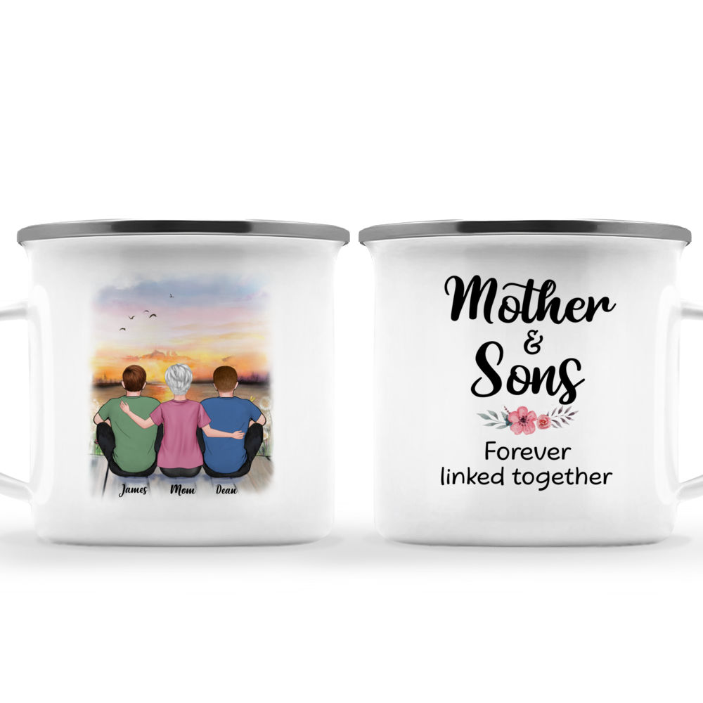 Personalized Mother & Son Mug - Mother And Sons Forever Linked