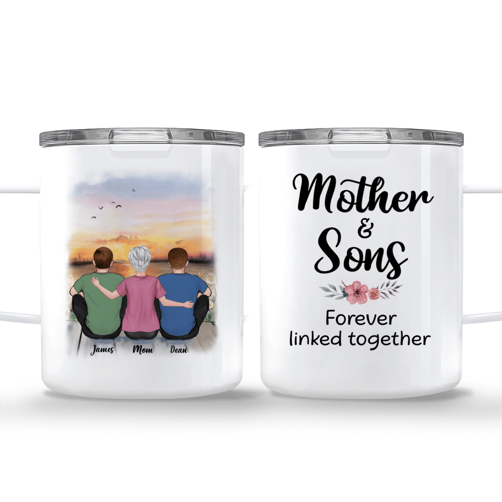 Personalized Mother & Son Mug - Mother And Sons Forever Linked