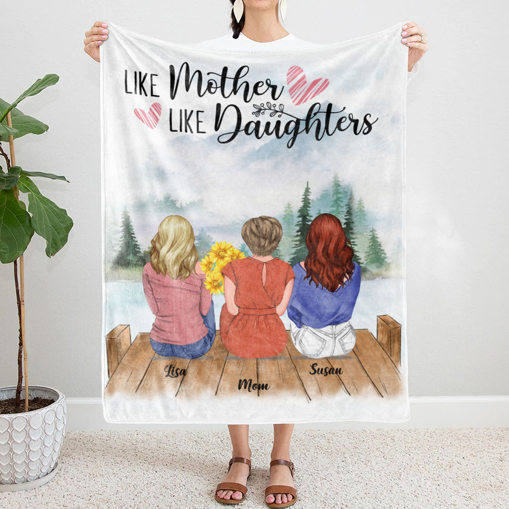 Personalized Blanket - Daughter and Mother Blanket - Like mother like daughters (Mountains)