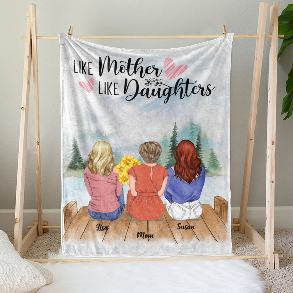 Personalized Blanket - Daughter and Mother Blanket - Like mother like daughters (Mountains)_1