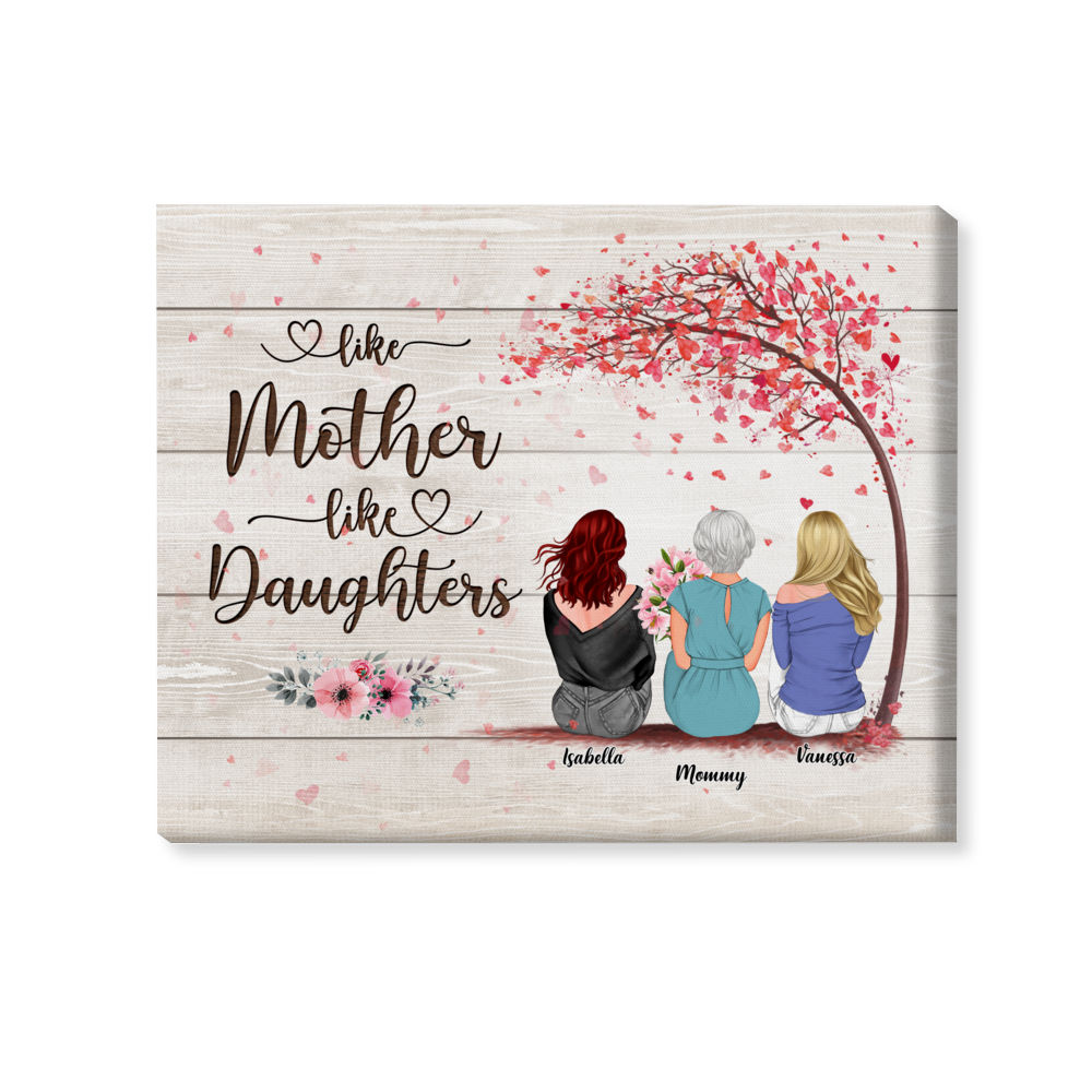 Mother & Daughters/Sons - The Love Between a Mother And Children is Forever 2D - Wooden Canvas/Ver 2 - Personalized Wrapped Canvas_2