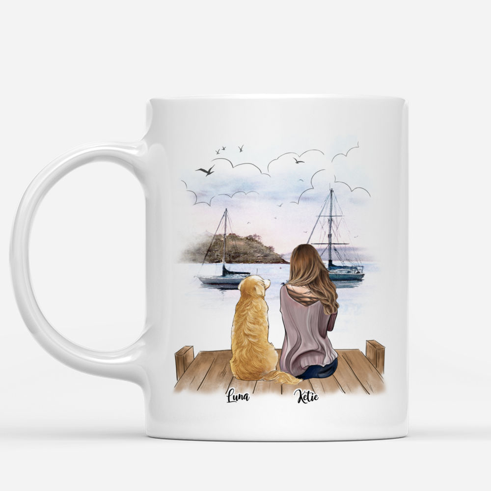 Girl and Dogs Custom Coffee Mug - World's Best Dog Mom_1