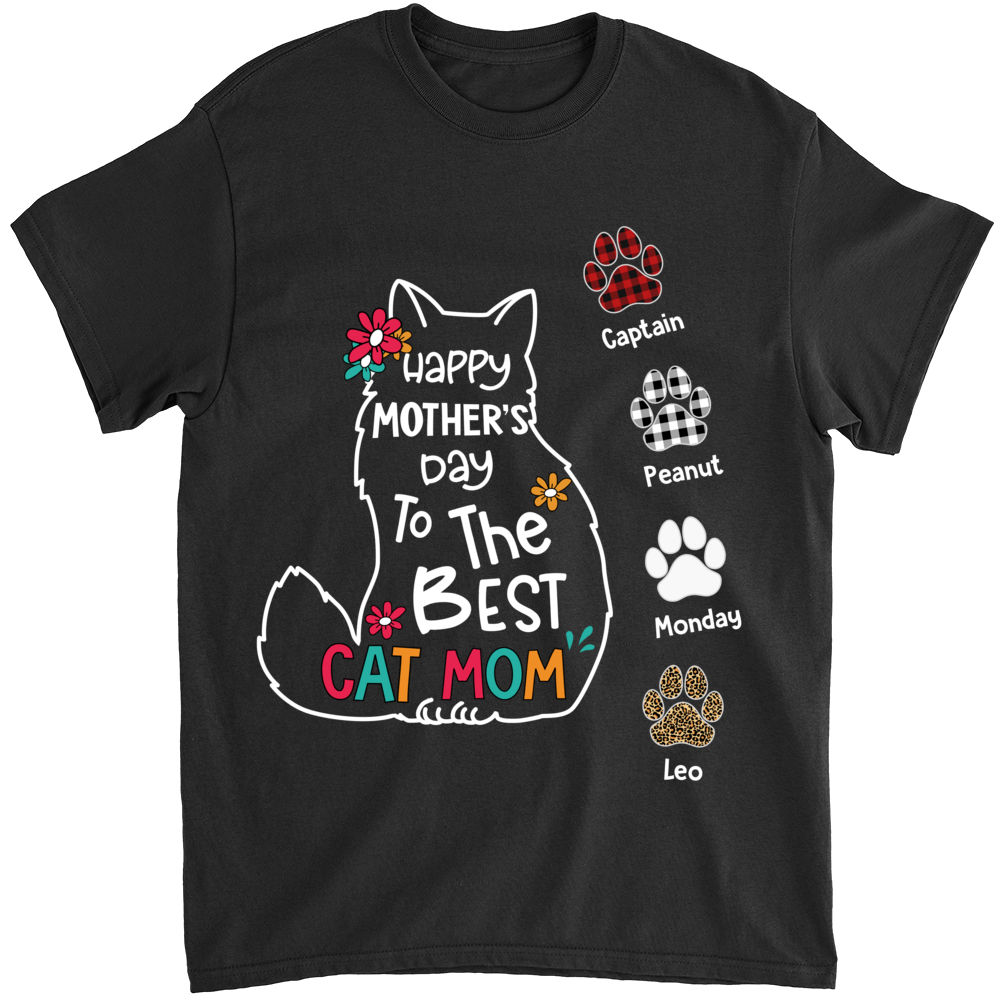 Personalized Shirt - Cat Mama Shirt (B) - Happy Mother's Day To The Best Cat Mom (3)_1