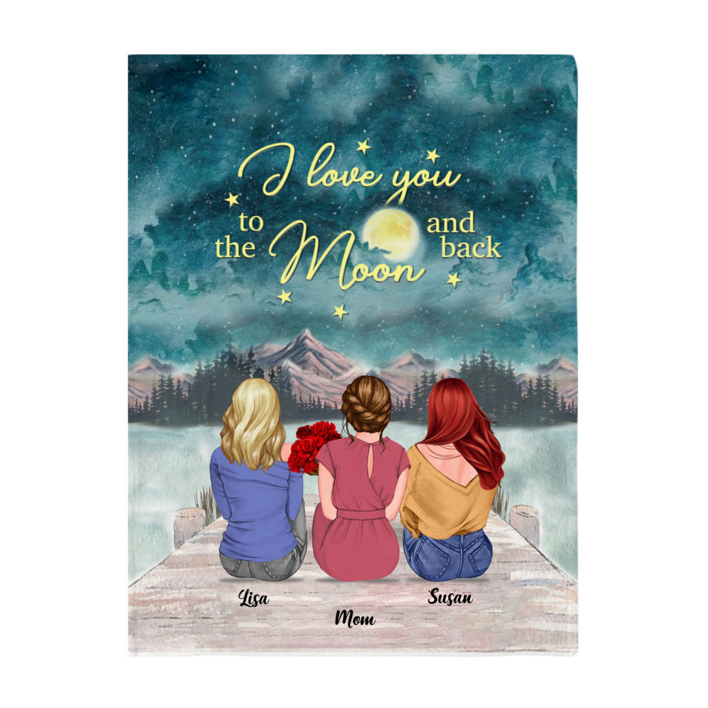 Personalized Blanket - Daughter and Mother Blanket - I love you to the moon and back_2