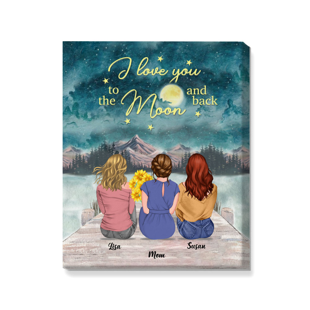 Personalized Wrapped Canvas - I Love You To The Moon and Back