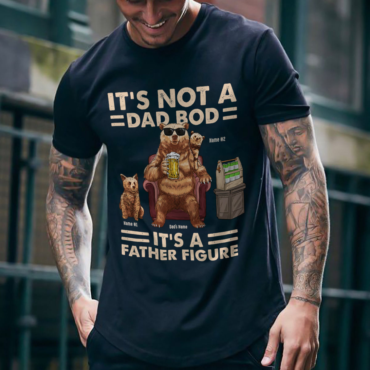 Personalized Shirt - Father & Kids - It's Not A Dad Bod, It's A Father Figure_1