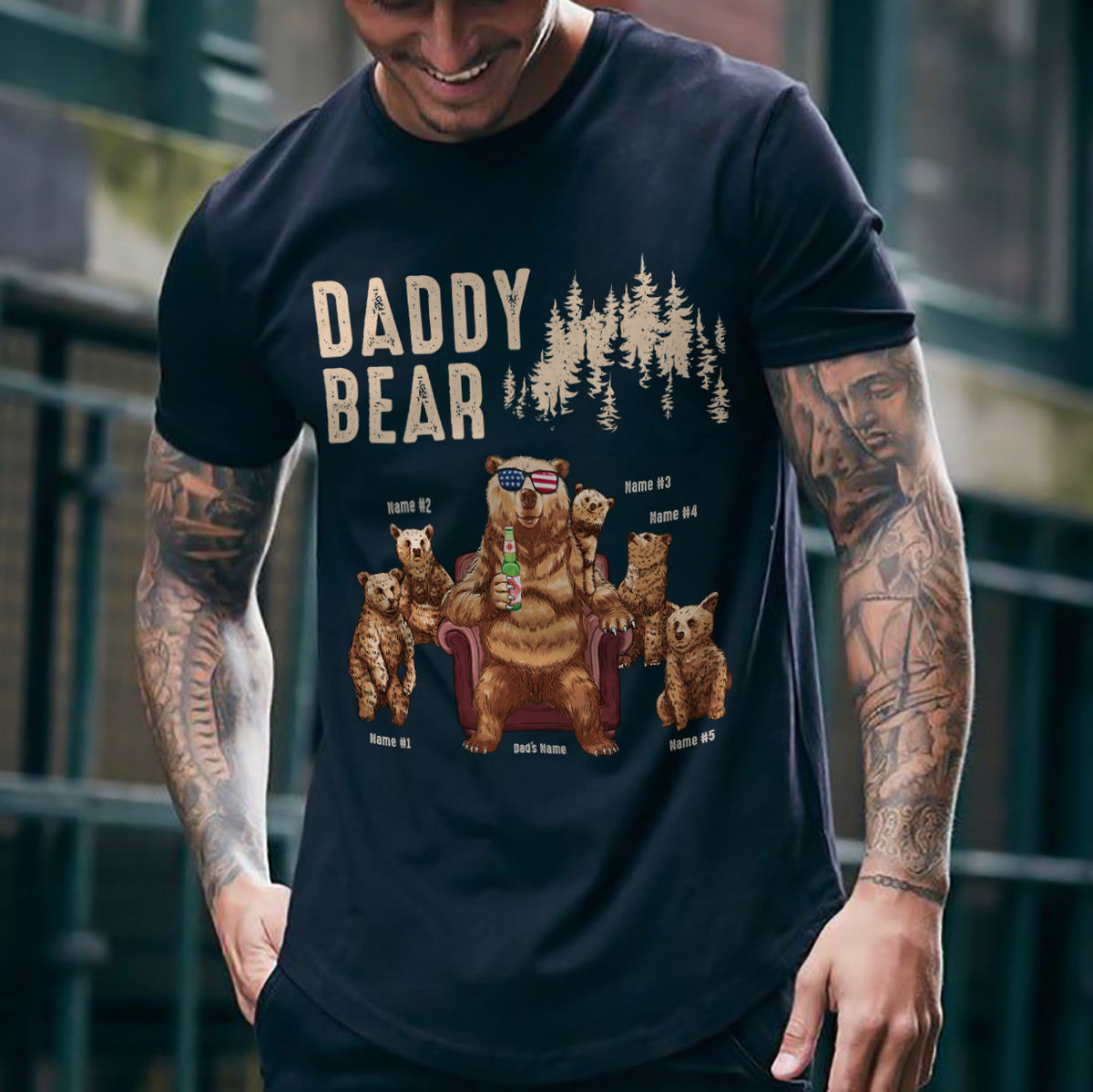 Personalized Shirt - Father & Kids - Daddy Bear_1